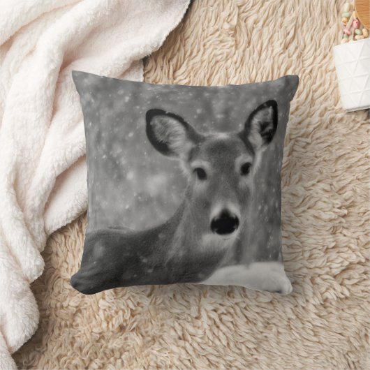 冬の鹿 クッション (ブランケット)