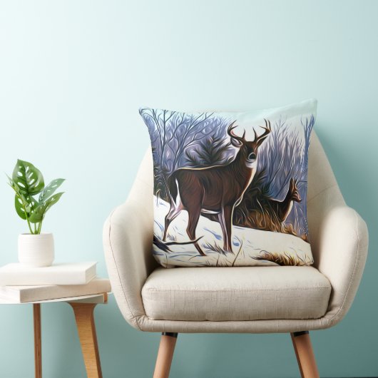 冬の鹿 クッション (椅子)