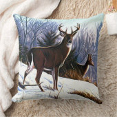 冬の鹿 クッション (ブランケット)