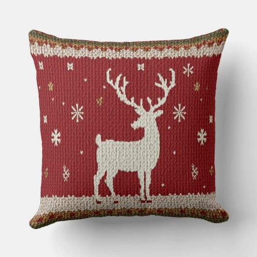 冬の鹿 クッション (裏面)