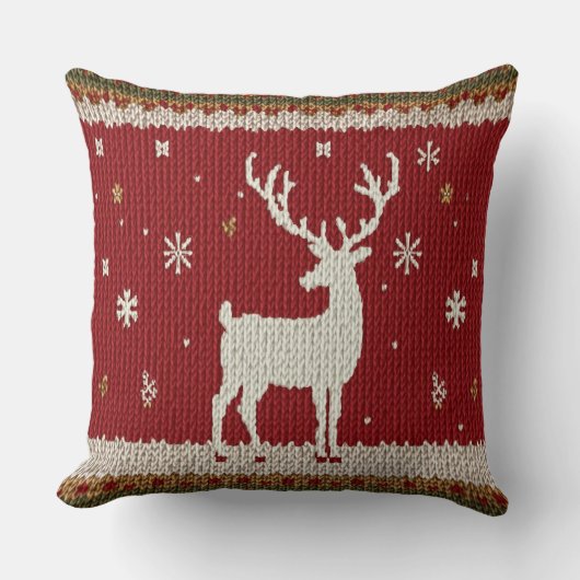 冬の鹿 クッション (正面)