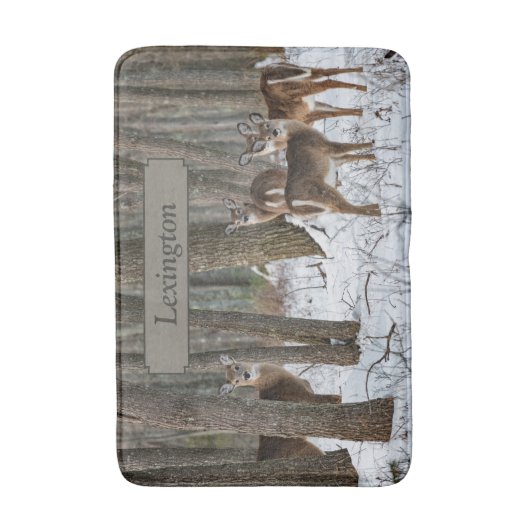 冬の鹿 バスマット (正面縦)