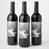 冬の鹿/バック・アート ワインラベル (ボトル)