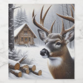 冬の鹿/バック・アート ワインラベル (シングルラベル)
