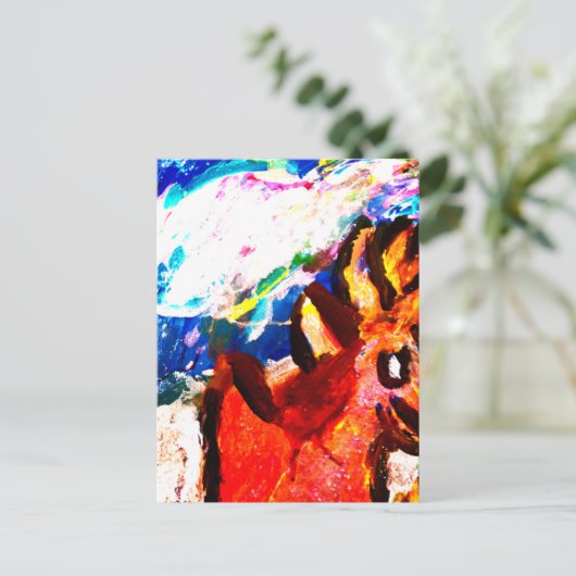 冬の鹿 ポストカード (スタンド正面)