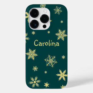 冬の黄色のティール（緑がかった色）パターン名 Case-Mate iPhone 14 PROケース