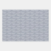 冬の黄褐色と灰色と青の紅葉がクリスマスを祝う ラッピングペーパーシート (正面3)