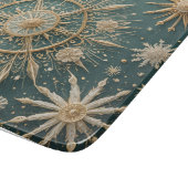 冬の黄金の抱擁：雪の結晶セレナーデ カッティングボード (角)