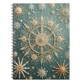 冬の黄金の抱擁：雪の結晶セレナーデ ノートブック