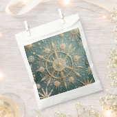 冬の黄金の抱擁：雪の結晶セレナーデ フェイバーバッグ (クリップ留めされた状態)