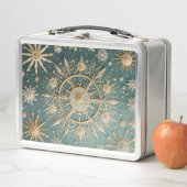 冬の黄金の抱擁：雪の結晶セレナーデ メタルランチボックス (インサイチュ)