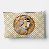 冬の黒いキャップの《鳥》アメリカゴガラオリジナル写真 アクセサリーポーチ (裏面)