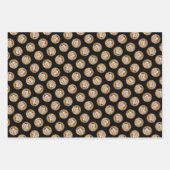 冬の黒いキャップの《鳥》アメリカゴガラオリジナル写真 ラッピングペーパーシート (正面3)