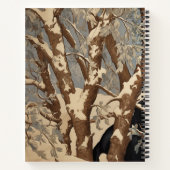 冬の黒いラブラドールレトリバー ノートブック (裏面)