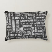 冬の黒板コラージュ アクセントクッション (正面)