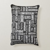 冬の黒板コラージュ アクセントクッション (裏面(縦))