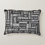 冬の黒板コラージュ アクセントクッション (裏面)