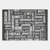 冬の黒板コラージュ ラッピングペーパーシート (正面2)