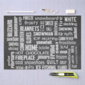 冬の黒板コラージュ 薄葉紙 (クラフト)