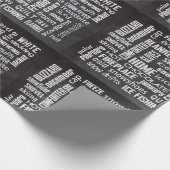 冬の黒板ワードクラウド ラッピングペーパー (角)