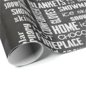 冬の黒板ワードクラウド ラッピングペーパー (ロールコーナー)