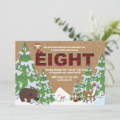 冬の８歳誕生日パーティーへの招待状 招待状 (スタンド正面)