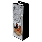 冬の2匹のコーギー ワインギフトバッグ (裏面アングル)