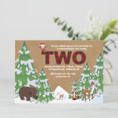 冬の2歳の誕生日パーティーの招待 招待状 (スタンド正面)