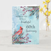 冬の60周年結婚カード カード (黄色い花)