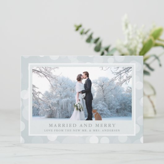 冬の《写真》ぼけ味 | 3枚の写結婚した真とメリー シーズンカード (スタンド正面)