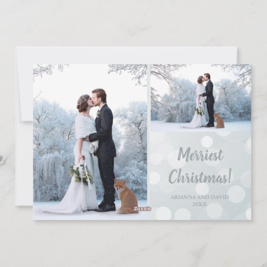 冬の《写真》ぼけ味 | 3枚の写結婚した真とメリー シーズンカード (裏面)