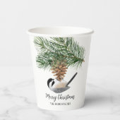 冬の《鳥》アメリカゴガラオンピネコーンメリークリスマス 紙コップ (裏面)