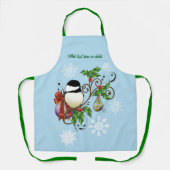 冬の《鳥》アメリカゴガラクリスマス エプロン (正面)