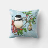 冬の《鳥》アメリカゴガラクリスマス クッション (裏面)