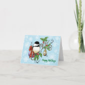 冬の《鳥》アメリカゴガラクリスマス シーズンカード (正面)