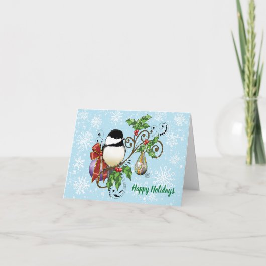 冬の《鳥》アメリカゴガラクリスマス シーズンカード (正面)