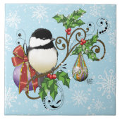 冬の《鳥》アメリカゴガラクリスマス タイル (正面)