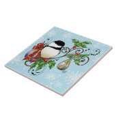 冬の《鳥》アメリカゴガラクリスマス タイル (側面)