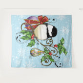 冬の《鳥》アメリカゴガラクリスマス タペストリー (正面(横))