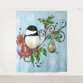 冬の《鳥》アメリカゴガラクリスマス タペストリー (正面)