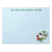 冬の《鳥》アメリカゴガラクリスマス ノートパッド (正面)