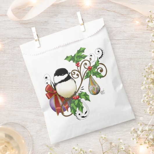 冬の《鳥》アメリカゴガラクリスマス フェイバーバッグ (クリップ留めされた状態)