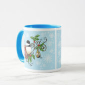 冬の《鳥》アメリカゴガラクリスマス マグカップ (正面左)