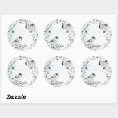 冬の《鳥》アメリカゴガラバーズダスティブルーリースクリスマス ラウンドシール (シート)