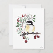 冬の《鳥》アメリカゴガラバードベリーズホリデーカード シーズンカード (正面)