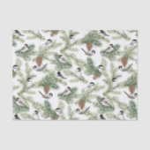冬の《鳥》アメリカゴガラパインブランチクリスマスパターン 薄葉紙 (正面)