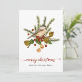 冬の《鳥》アメリカゴガラメリークリスマス シーズンカード (スタンド正面)