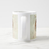 冬の(鳥)ショウジョウコウカンチョウとポインセチア – Snow ジャンボコーヒーマグカップ (裏面)