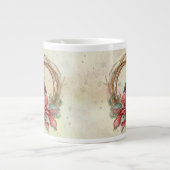 冬の(鳥)ショウジョウコウカンチョウとポインセチア – Snow ジャンボコーヒーマグカップ (正面)