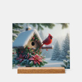 冬の（鳥）ショウジョウコウカンチョウオンフェスティバルバードハウス アクリルサイン (正面)